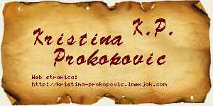 Kristina Prokopović vizit kartica